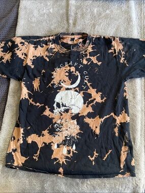 Blackcraft Cult Kids Black & Tan Skull Graphic Tie-Dye Tee